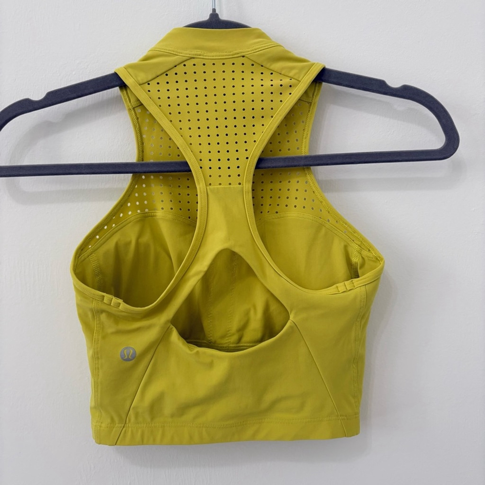Lululemon Unleash Strength Bra Sz 2 B/C Yellow Serpentine EUC - Picture 5 of 9